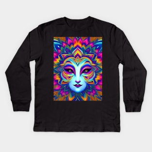 Catgirl DMTfied (21) - Trippy Psychedelic Art Kids Long Sleeve T-Shirt